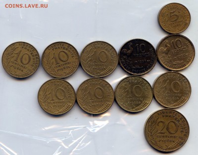 ФРАНЦИЯ. РАСПРОДАЖА. 22 МОНЕТ ВСЕ РАЗНЫЕ. до 24.01 в 20.30 - CoinsWorldSUperCollection053