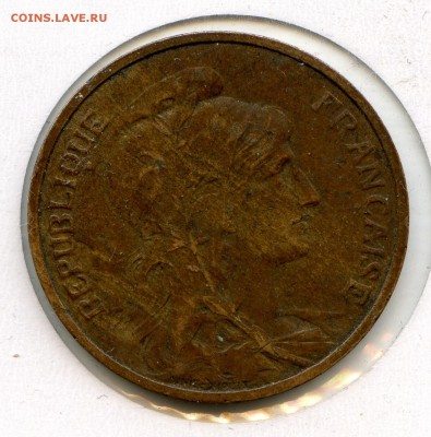 ФРАНЦИЯ. 1902 год. 5 сантимос. XF до 24.01 в 20.30 - CoinsWorldSUperCollection057