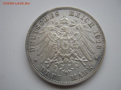 Германия Саксония 3 марки 1913 100-летие Битвы народов - IMG_3490