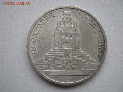 Германия Саксония 3 марки 1913 100-летие Битвы народов - IMG_3492