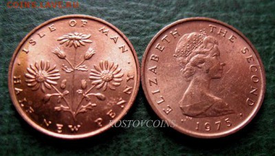 Распродажа остатков иностранных монет - Остров Мэн полпенса 1975 г. РОМАШКА (из оборота) = 40.JPG