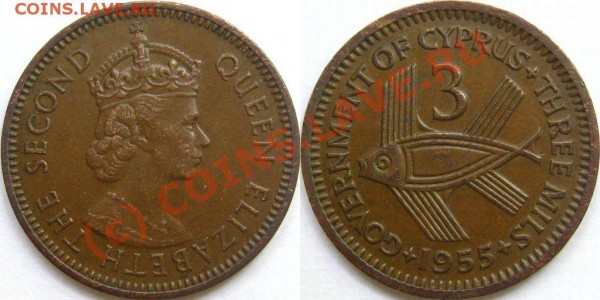 Животные на монетах - 3 миля 1955