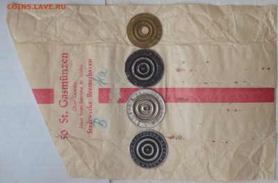 Жетоны Bremerhaven gas 1chm и   Wesermünde на 1 Квч - DSC_1105.JPG