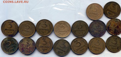 Ранний СССР. 3 коп. 39 монет. ОПТОВЫЙ ЛОТ! до 27.01 в 21.30 - CoinsWorldSUperCollection064