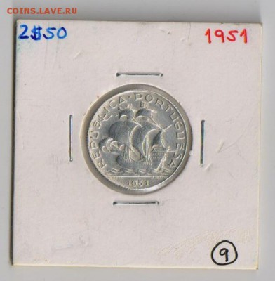 Португалия 2$50 эскудо 1951 до 24.01.2015г - 1