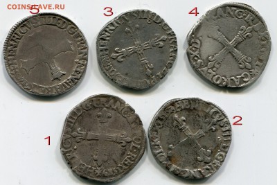 4 экю, Франция 1579`88`89`91`1609 - permis616