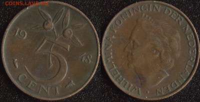 Нидерланды 5 центов 1948 до 22:00мск 26.01.15 - Нидерланды 5 центов 1948