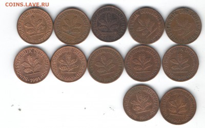 Продам иностранные монеты стран Европы(ходячка, погодовка) - фрг1пфг2