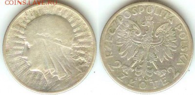 Ag. Польша 2 злотых 1934, до 21.00 31.01.2015 - Польша 2 злотых 1934