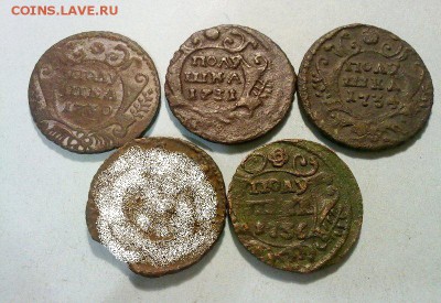 4 полушки Анны 1730,31,34,36 !! до 27.01.15 в 22:00 - Копия 010120156808