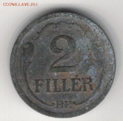 ВЕНГРИЯ 2 ФИЛЛЕРА 1943 ДО 29.01.15 В 22.00МСК (А653) - 4-1вен1