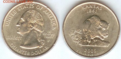 США- 25 центов-2005 KANSAS- P, до 01.02.2015 - США- 25 центов-2005 KANSAS- P