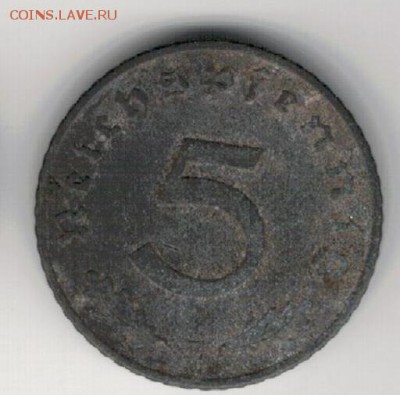 ГЕРМАНИЯ 5 РЕЙХСПФЕННИГОВ 1943 ДО 29.01.15 В 22.00МСК (А653) - 4-1герм1