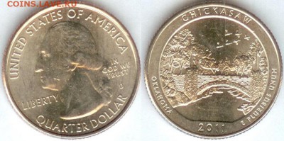 США- 25 центов-2011- CHICKASAW-D, до 21.00мск 01.02.2015 - США- 25 центов-2011- CHICKASAW-D