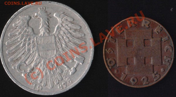 Австрия 2 монеты 1925,1947 год до 26 мая 21-00 Мск - A-2-2.JPG