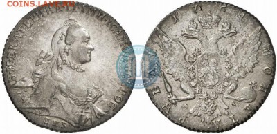 1 рубль 1764г.спб . на оценку. - 1764 1