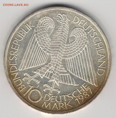 Ag ФРГ 10 МАРОК 1987J ЮБИЛЕЙ БЕРЛИНА ДО 29.01 В 22Ч (А714) - 5-фрг10м87а