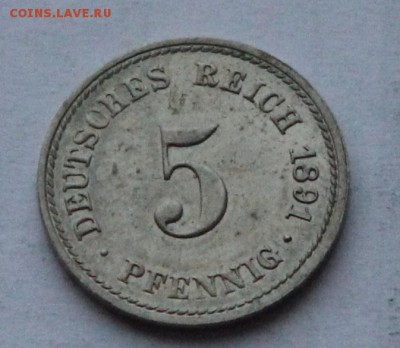 2 х 5 пфенингов Германия Империя 1891 А 1908 А до 29.01 - герм 09