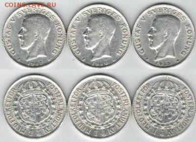 Ag Швеция, погодовка с 1939 до 1968, 28 монет.  До 31.01.15 - 006