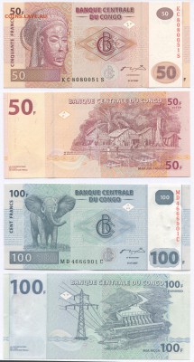 Банкноты мира (UNC) - Congo p97, p98