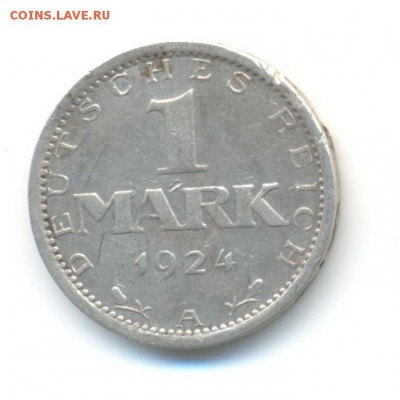 Ag. Веймар 1 марка 1924 А. до 30.01 22.00 - 4