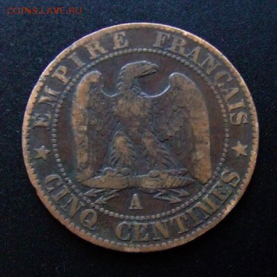 3 - Франция 5 сантимов (1855) «Наполеон III» Р