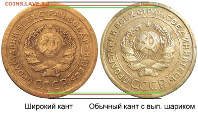 5 копеек 1926 - определение. - 5 копеек 1926 - широкий кант - сравнение