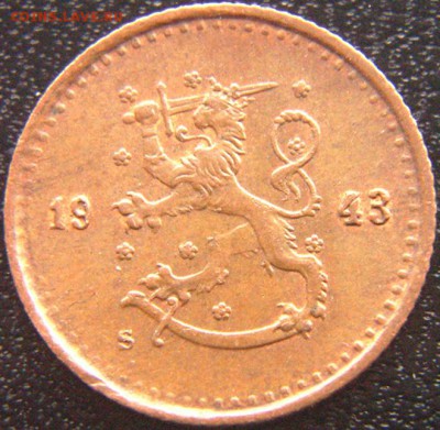 Финляндия_25 пенни 1943. Отличный сохран; до 28.01_22.18мск - 8830