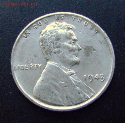 3 - США 1 цент (1943) цинк покр. сталью №3 А