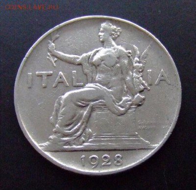 3 - Италия 1 лира (1928) «Сидящая древнеримская богиня» А
