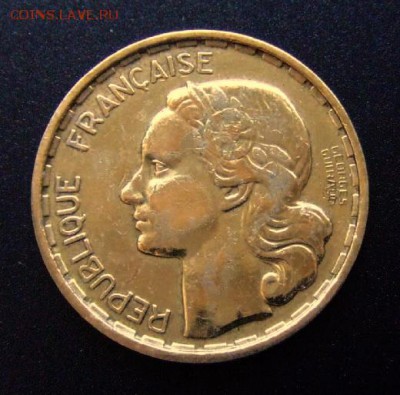 3 - Франция 20 франков (1950 В) «Петушок» А