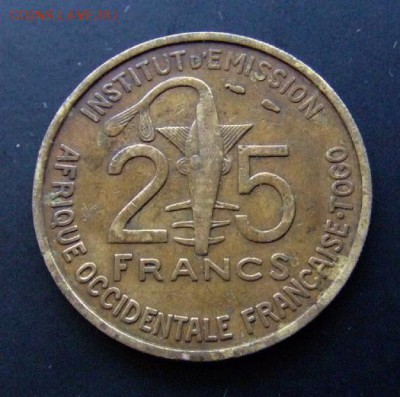 3 - Франц. Западная Африка (Того) 25 франков (1957) «Газель» Р