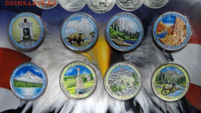 Набор монет США Национальные Парки, 18 шт., цветная эмаль - парки2.JPG