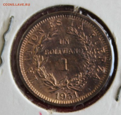 С 1 руб.  БОЛИВИЯ 1 боливиано 1951г. ЛАМА  до 4.02.15г. в 22 - IMG_3487.JPG