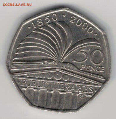 Великобритания 50 пенсов 2000 Библиотека 02.02 в 22ч (А702) - 4-в2000а