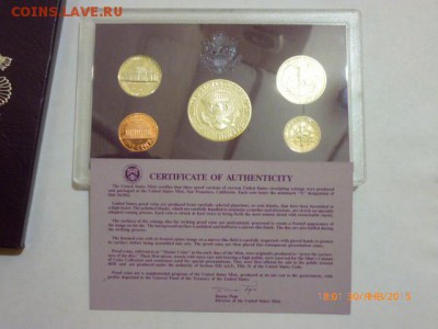 * Банковский набор США Пруф.с сертификатом 1991г. - P1020597.JPG