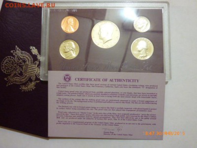 * Банковский набор США Пруф.с сертификатом 1990г. - P1020603.JPG