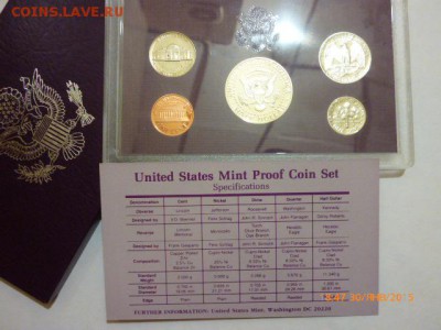 * Банковский набор США Пруф.с сертификатом 1990г. - P1020604.JPG