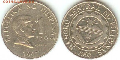 Филиппины 1 песо 1997, до 21.00 мск 07.02.2015 - Филипины