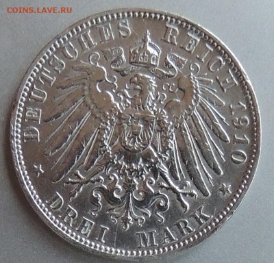 Бавария 3 марки 1910 до 22.00 04.02.15 - Изображение 754