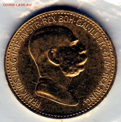 Австрия. Ф.Иосиф I. 10 корон 1909г Золото 3,38г до6.02в22.00 - CoinsWorldSUperCollection117