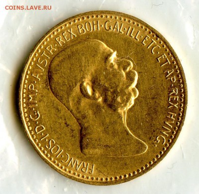 Австрия. Ф.Иосиф I. 10 корон 1909г Золото 3,38г до6.02в22.00 - CoinsWorldSUperCollection123