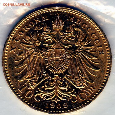 Австрия. Ф.Иосиф I. 10 корон 1909г Золото 3,38г до6.02в22.00 - CoinsWorldSUperCollection120