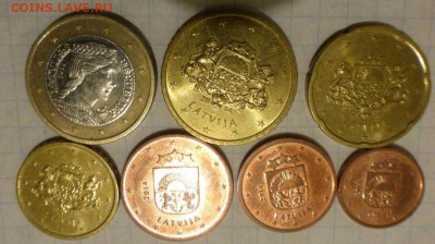 Подборка евро-монет Латвии, 7 монет, 0.01-1 евро, до 4.02 - 3