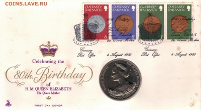 ГЕРНСИ КРОНА 1980 КОРОЛЕВА-МАТЬ ДО 05.02.15 В 22.00 (9764) - 4-герн