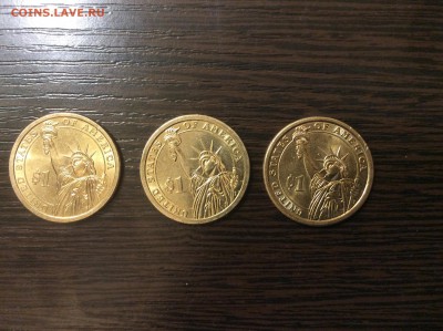 Юбилейные доллары президенты ссша. 3 разных. До 08.02.2015 - image