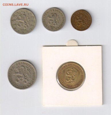 СТАРАЯ ЧЕХОСЛОВАКИЯ - 5 монет 1922-1963гг до 09.02.15г 21-00 - ЧЕХОСЛОВАКИЯ - 5 монет1