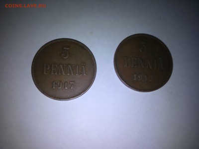5 пенни 1917г -2 шт (вензель и орел) до 5.02.2015г до 22.00м - IMG_20150203_210937