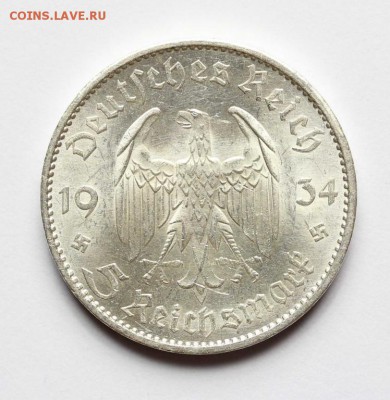 5 RM 1934 Е                        (кирха без даты) - оценка - 5 34 Е