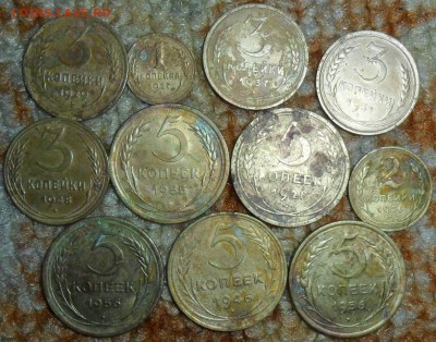11 монет на опыты.1.2.3.5.коп 1926-1956гг.См.список. - SAM_4981.JPG